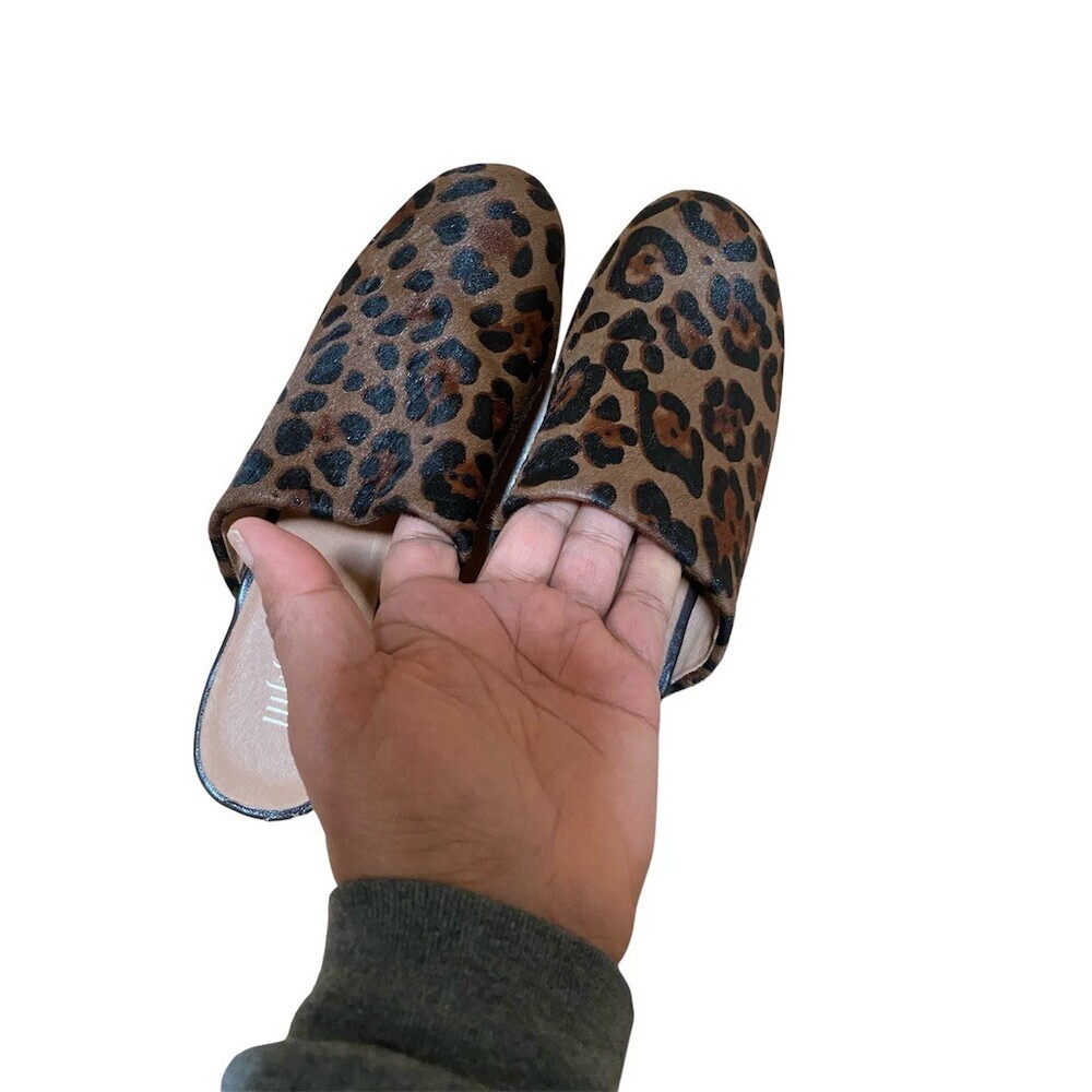J.Jill Mule Clog Slide Womens Size 8 Brown Leopard Print Studded Slip On - Picture 6 of 8